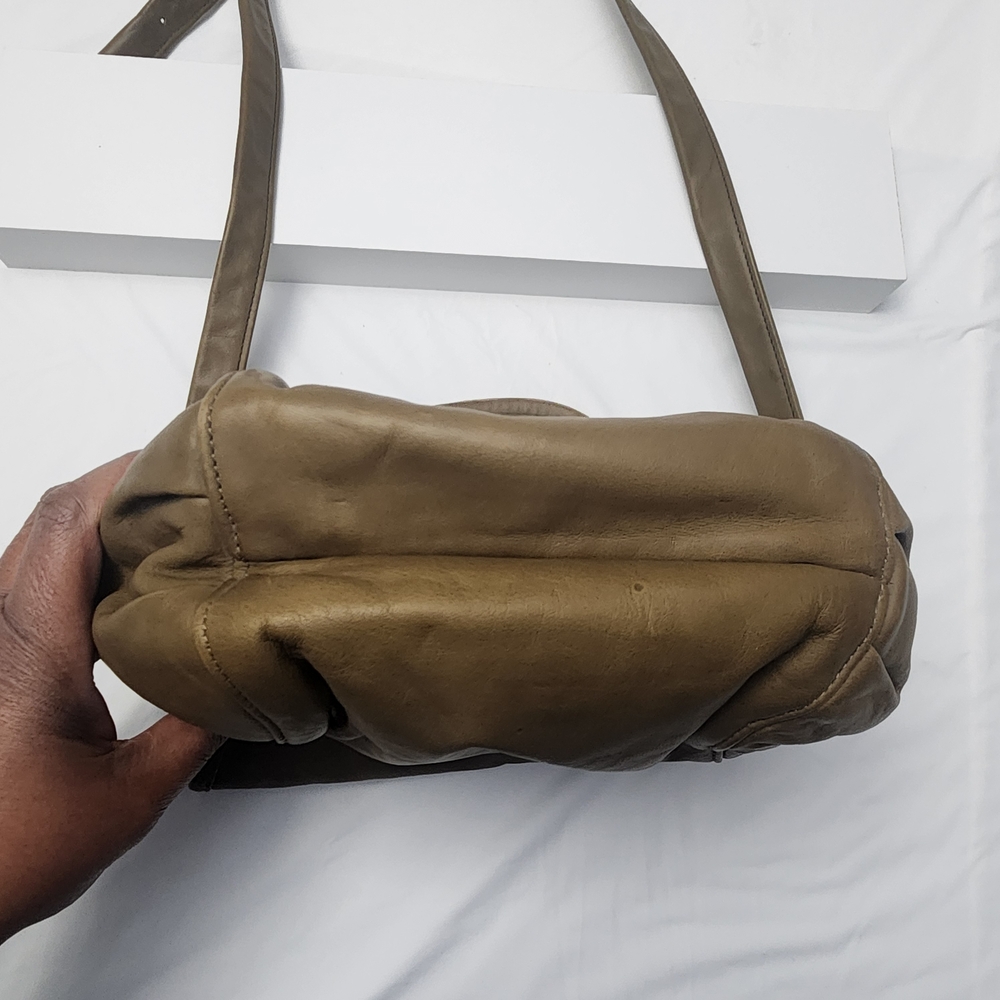 Vintage‎ Stone Mountain Taupe Leather Crossbody Shoulder Bag Classic Casual - Picture 7 of 12